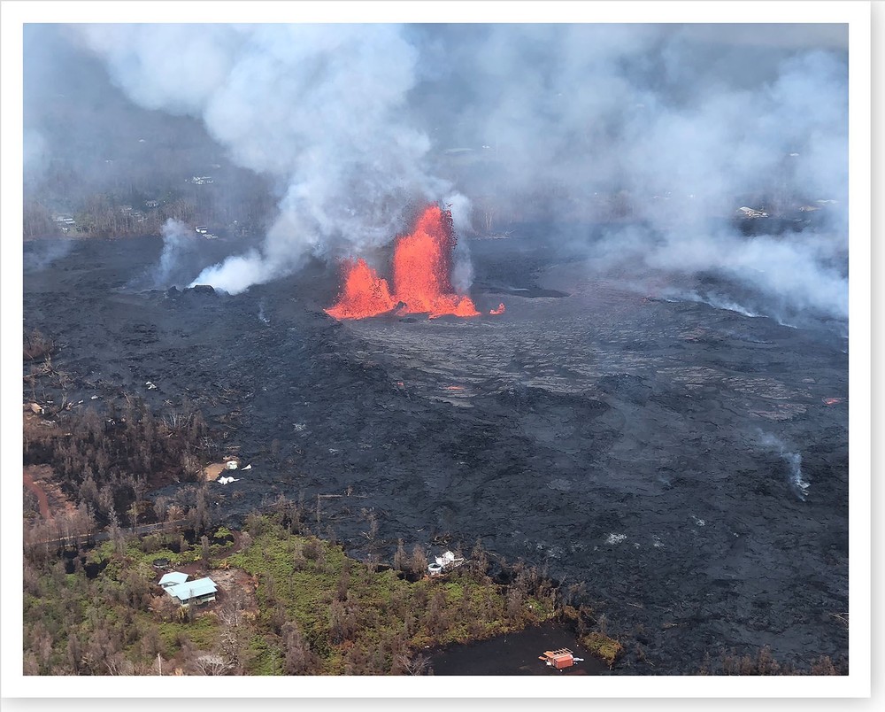 Kilauea Volcano Reactivated Fissure 8 Lava Fountain 2018 Silver Halide Photo