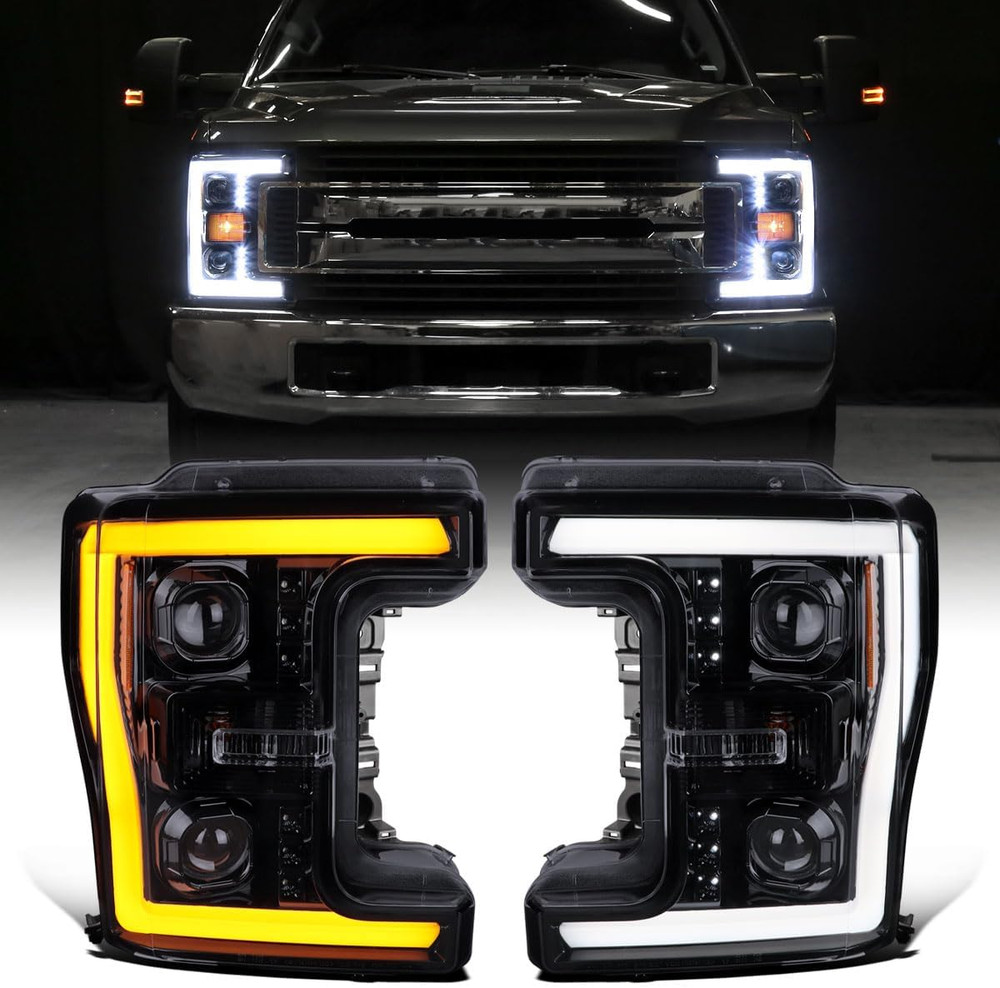 – Fits 2017-2019 Ford F250 F350 F450 F550 Super Duty Halogen Projector Headlight