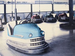 Allan I Teger ’88 Original «Lusse Skooter Bumper Car» HAND PAINTED PHOTOGRAPH