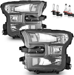 Headlights Assembly for 2015 2016 2017 Ford F150 Halogen Headlamp Replacement wi