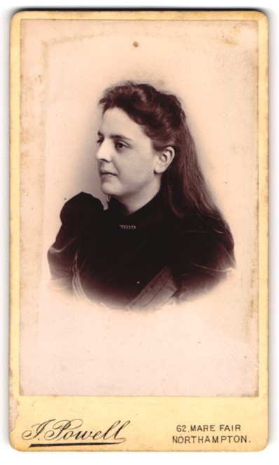 Photograph Powell, Northampton, 62. Mare Fair, Young Lady in Velvet Dress with Puff