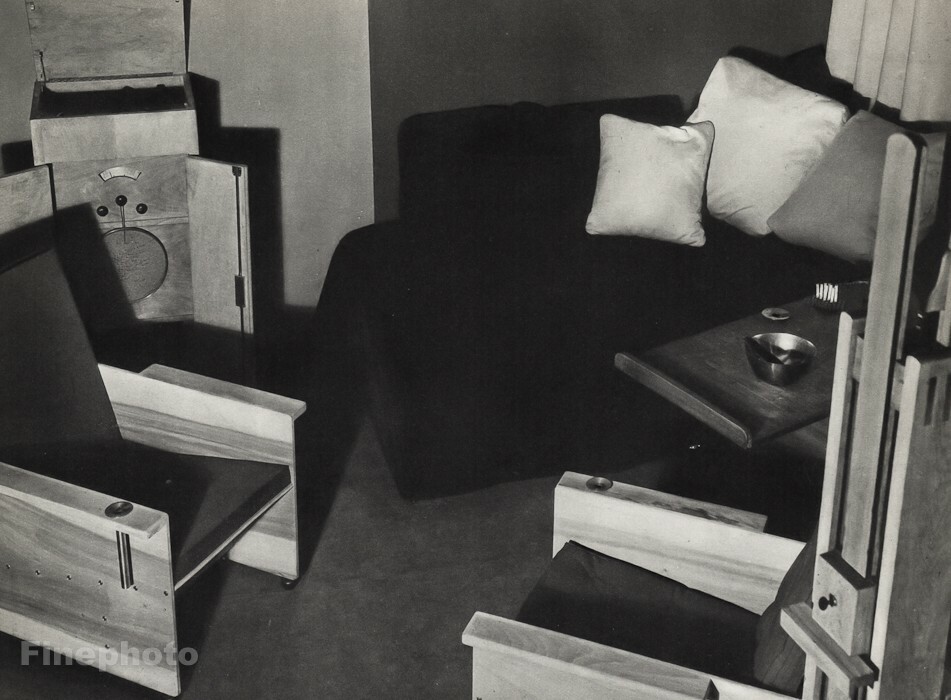 1930/34 Original MAN RAY Interior Design Art Deco Studio Chairs Photo Gravure