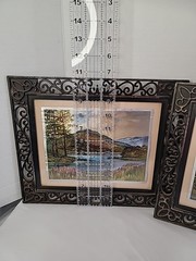 Vintage Pair Dufex Prints FJ Warren LTD Foil Landscape Matted In Plastic Frames
