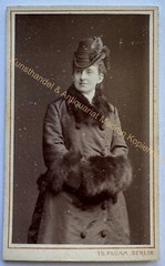 orig. CDV photo photograph old picture woman lady fashion around 1877 Berlin Prümm