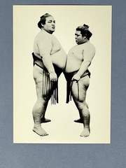 Sumo Wrestlers Art Photo Print Card Fotofolio 4.25”x6” Japan c. 1905
