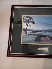 PEBBLE BEACH The Eighteenth Hole. Professionally Framed Picture. 17 & 1/2 X 22