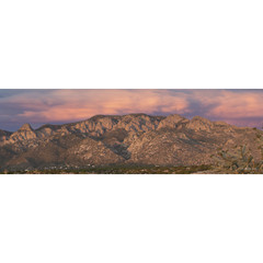 Sandia Mountain Sunset 11.7″ x 36″ Panoramic Framed Archival Print