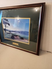PEBBLE BEACH The Eighteenth Hole. Professionally Framed Picture. 17 & 1/2 X 22