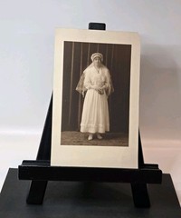 Edwardian Religious Communicant Photo Bible Veil Locket Decor Crafting 5×8″ READ