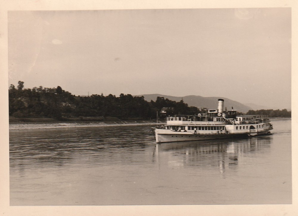 Vintage Photo Paddle Steamer Ship Steamer Unknown Location