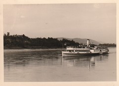 Vintage Photo Paddle Steamer Ship Steamer Unknown Location