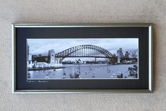 Framed Art Panoramic Photography Sydney Harbour Opera House Bridge VINTAGE 90s