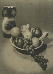 Vase with fruit antique still life art photo