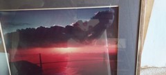 Golden Gate Bridge Sunny Cloudy Framed And Matted Photograph