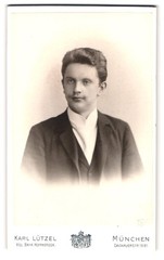 Photograph Karl Lützel, Munich, Dachauerstrasse 19-21, portrait young man in