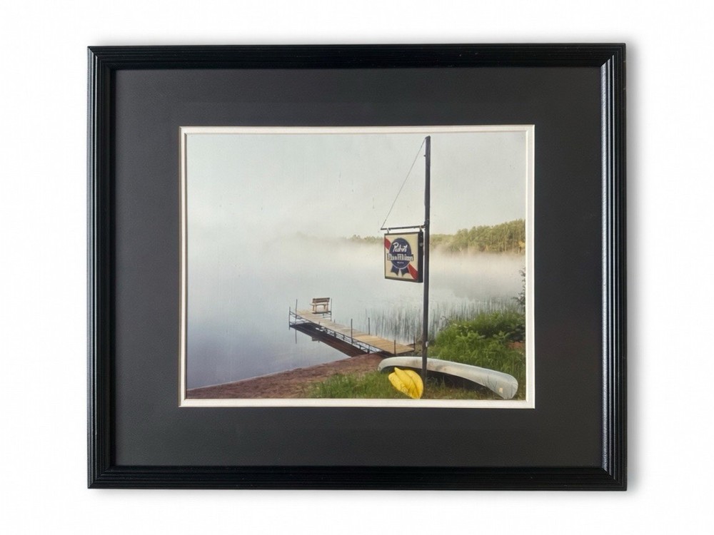 Dale Luthy Signed Framed Photograph Pabst Blue Ribbon Harbor Scene 21 5/8” x 17