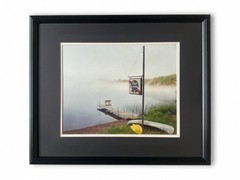 Dale Luthy Signed Framed Photograph Pabst Blue Ribbon Harbor Scene 21 5/8” x 17