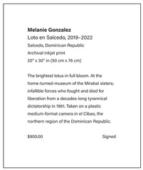Loto en Salcedo, Dominican Republic, 20 x 30in, 2019-25, Art photo by Mel Gonz