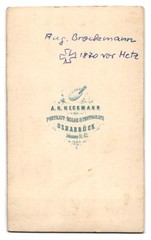 Photograph A. H. Heckmann, Osnabrück, annual volunteer soldier Aug. Brockm