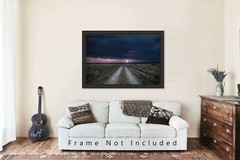 Storm Photography Print: Kansas, Lightning, Worn Path, Stormy, Picture, Photo