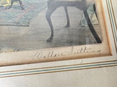 Wallace Nutting Hand Tinted Photo Art of Colonial Style Women at Home