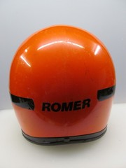 Helmet Roman 1970s Orange Orig. Vintage Retro Motorcycle Helmet Motorbike