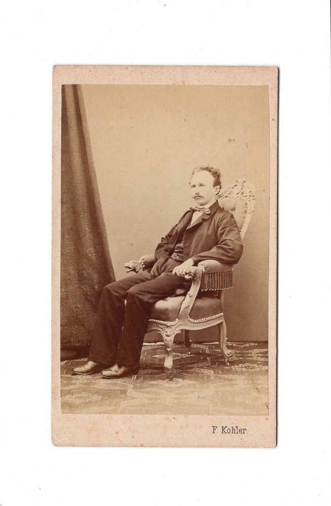 Franz Kohler CDV photo portrait of a man/fine gentleman-Vienna around 1860