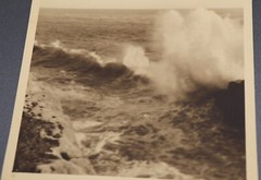 Antique Original Sepia Photograph Seascape Ocean Waves Santa Cruz, California