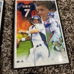 Sports Framed Print Lot Reggie Jackson John Elway Baseball Football 7 Pieces