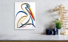 Pelican 7 12″x16″ Fine Art Print of original abstract painting, Bird Art