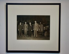 Vintage Midcentury Photograph- Men and Tractors- Framed c1950