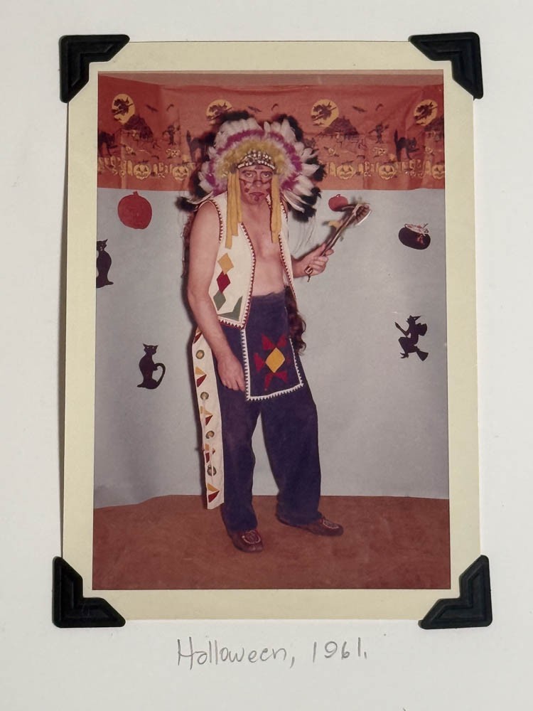Vintage Found Photo Halloween 1961 Native American Costume Vernacular Snapshot