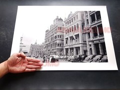 40’s Large HONG KONG STAR FERRY TERMINAL WATERFRONT ROAD Old Vintage Photo 香港老照片