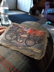 Harley-Davidson Wheels Through Time Motorcycle Art Slate PICTURE Art Rare Nice
