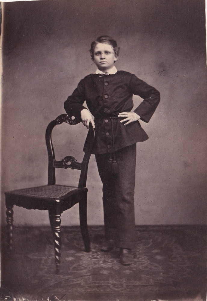 Early Photo on Cardboard – Boy Portrait – Dated 1861