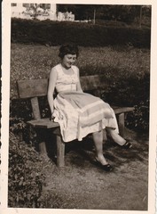 Vintage Photo Beautiful Woman in Dirndl Dress Fashion Snapshot 1950s