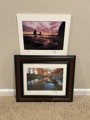 Set of Signed Photography 11 x 14 Matted, One Framed, Seashore and Lake Scene