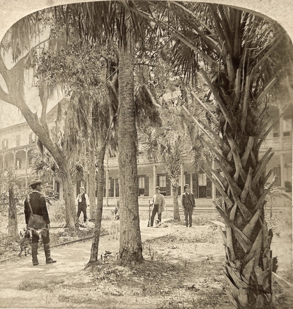 USA City Hall Indian River And Park, Rockledge Florida 1889 Photo Stereo Vintage
