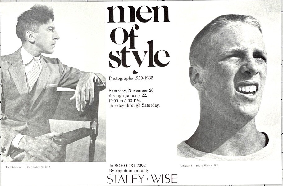 Bruce Weber Art Announcement Card 1983 – Men Of Style – Stayley Wise Photography