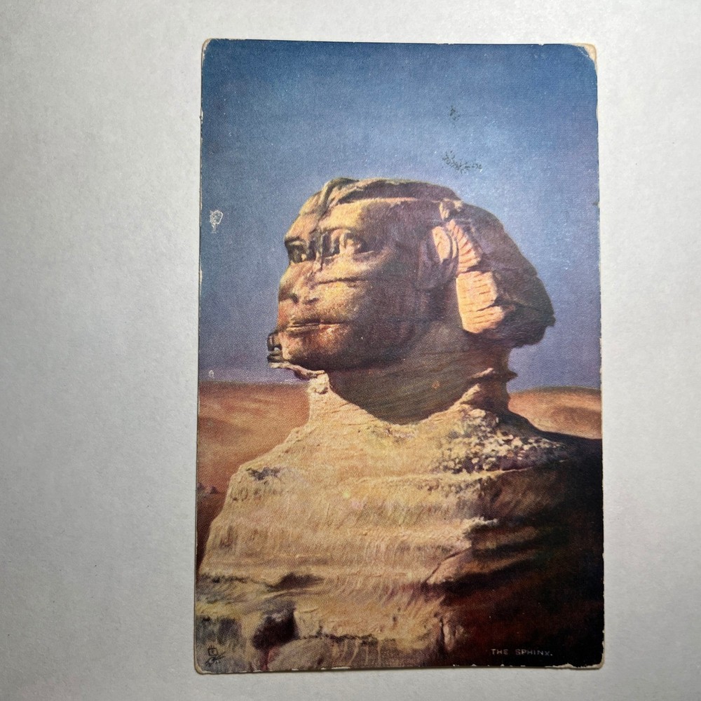 1905 VTG Postcard Raphael Tuck Egypt Sphinx Moonlight Pyramid Oilette Art Giza