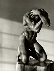 1989 Original HERB RITTS Nude Male Model On Wood Tree Stump Art Photo Gravure