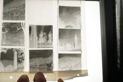 Photo negative bundle view Lugano Switzerland portrait lake landscape ship woman