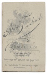 Photograph Karl Friedrich, Kastel A. RH., Mainzerstr. 34, soldier in uniform with