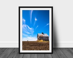 Vertical old barn photography print Iowa farmland photo landscape wall art