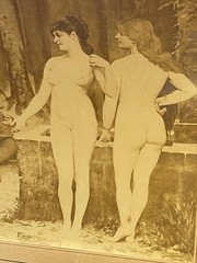 Grande Albumen Print Photo Saint Antoine Tentation Curiosa Sepia 19th Century