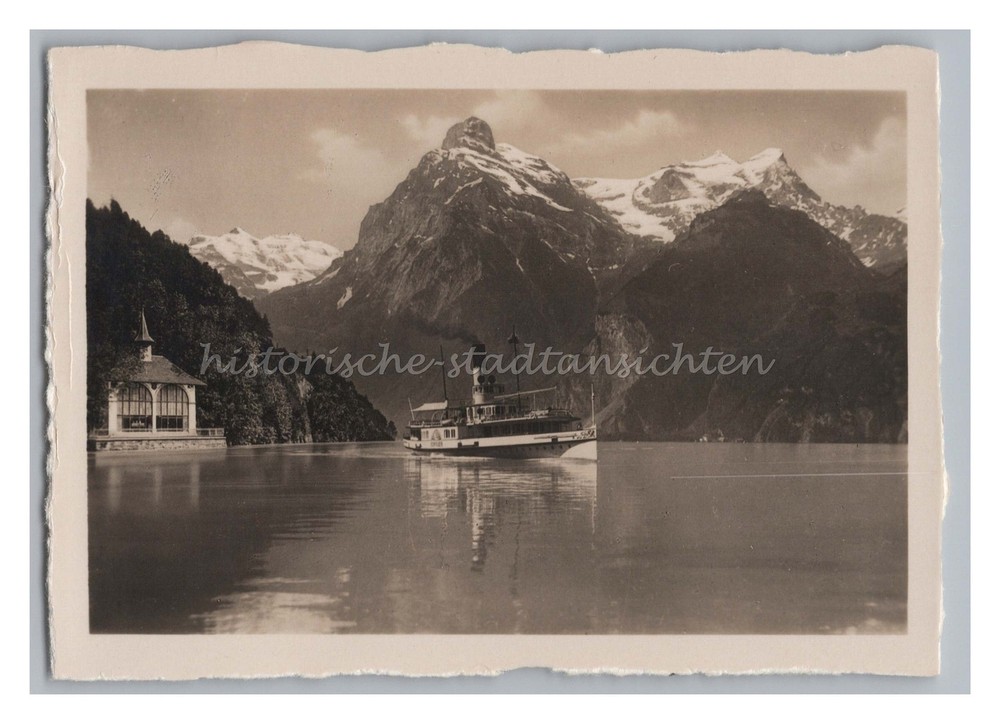 Steamer on Lake Lucerne Lucerne Switzerland ship – old photo 1930s