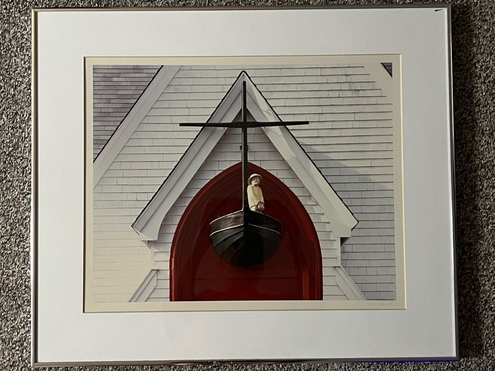 Ray Hartl Hand Signed Framed Photo of Sailor on Church Steeple – COA