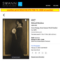 1906 EDWARD STEICHEN ‘Cover Design’ from Camera Work 14 framed in welded bronze