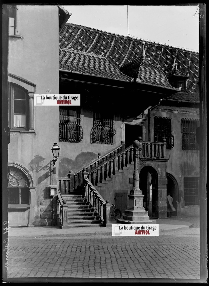 Old Black And White Photo Glass Plate Negative 13X18 Cm Colmar Photography