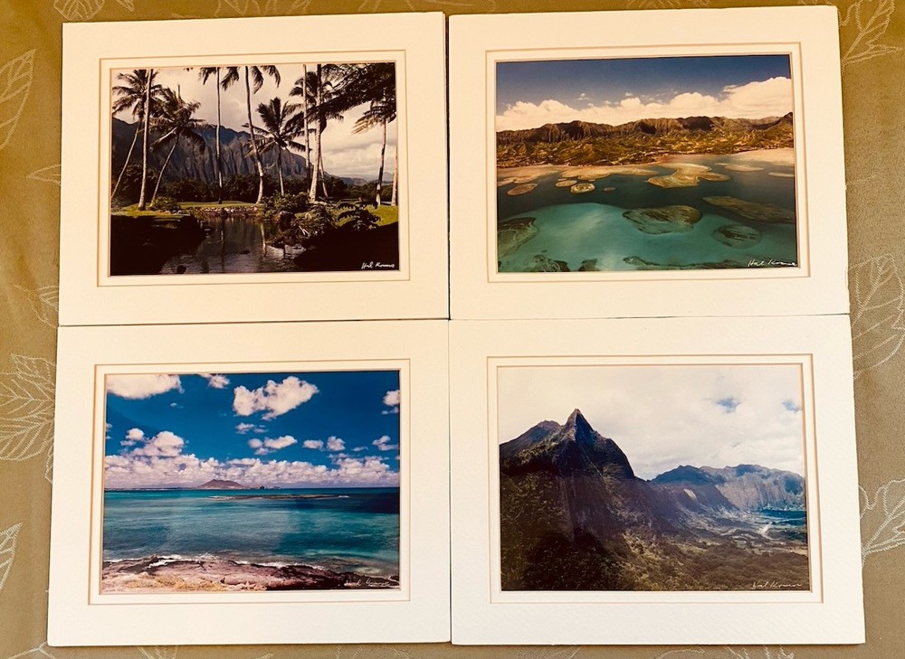 Hawaiian Photography signed by Hal Krause – Set Of Four Matted Photos 6”x8”
